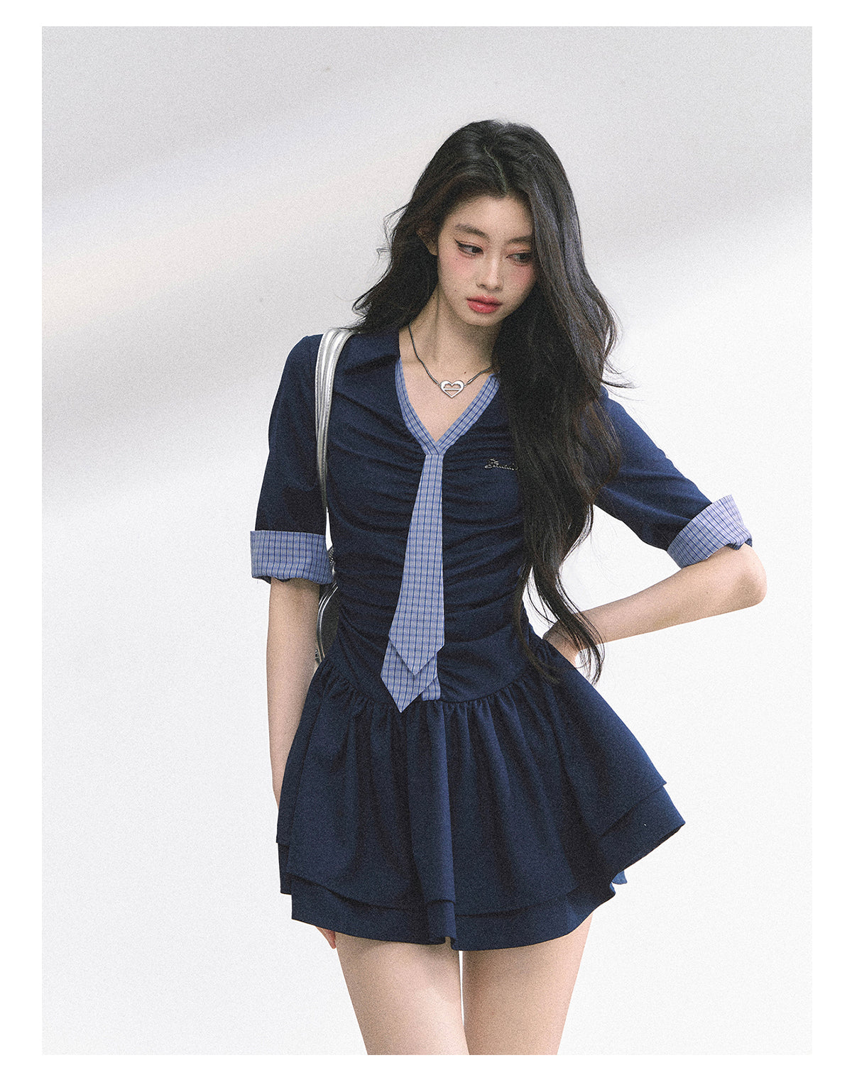 SHAOYEYAN London-inspired Plaid Puff Dress
