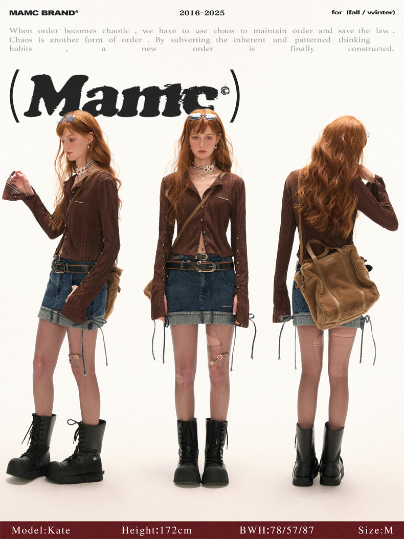 MAMC Striped Multi-Button Cardigan