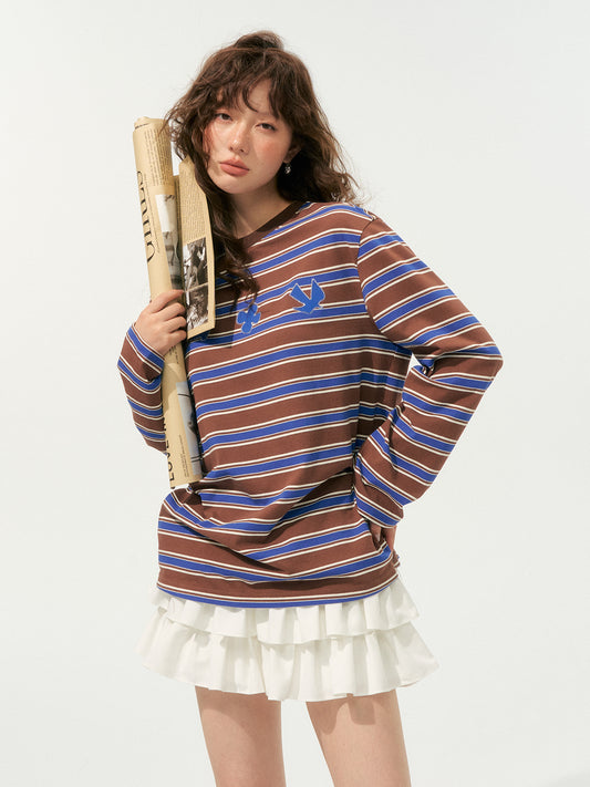 SOMESOWE Playful Patchwork Striped Tee