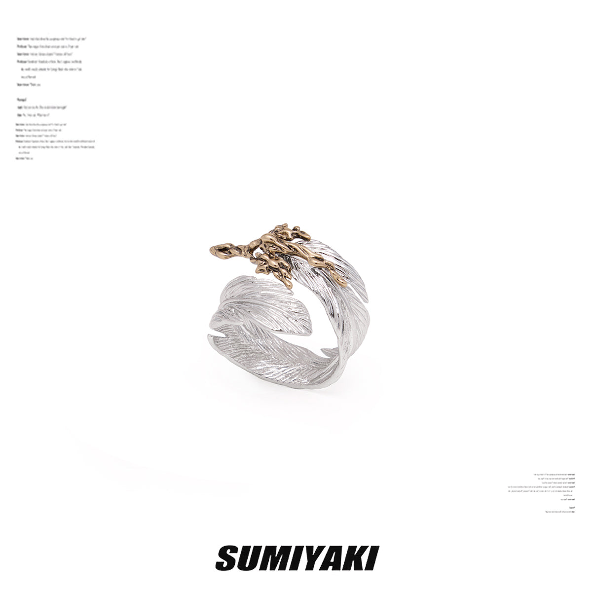 SUMIYAKI Liquid Metal Feather Ring