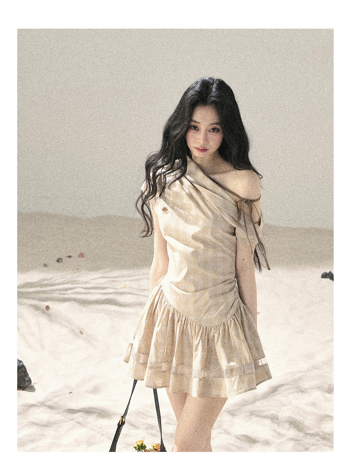 ShaoYeYan Aomalm Traces of the Wind Wasteland Off-Shoulder Dress