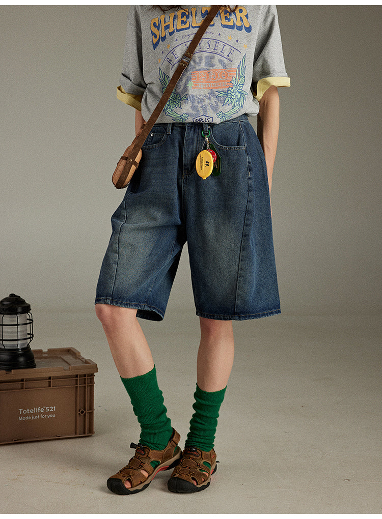 Lulugray Vintage Washed Denim Shorts