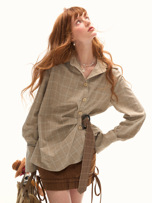 MAMC Houndstooth Belted Shirt