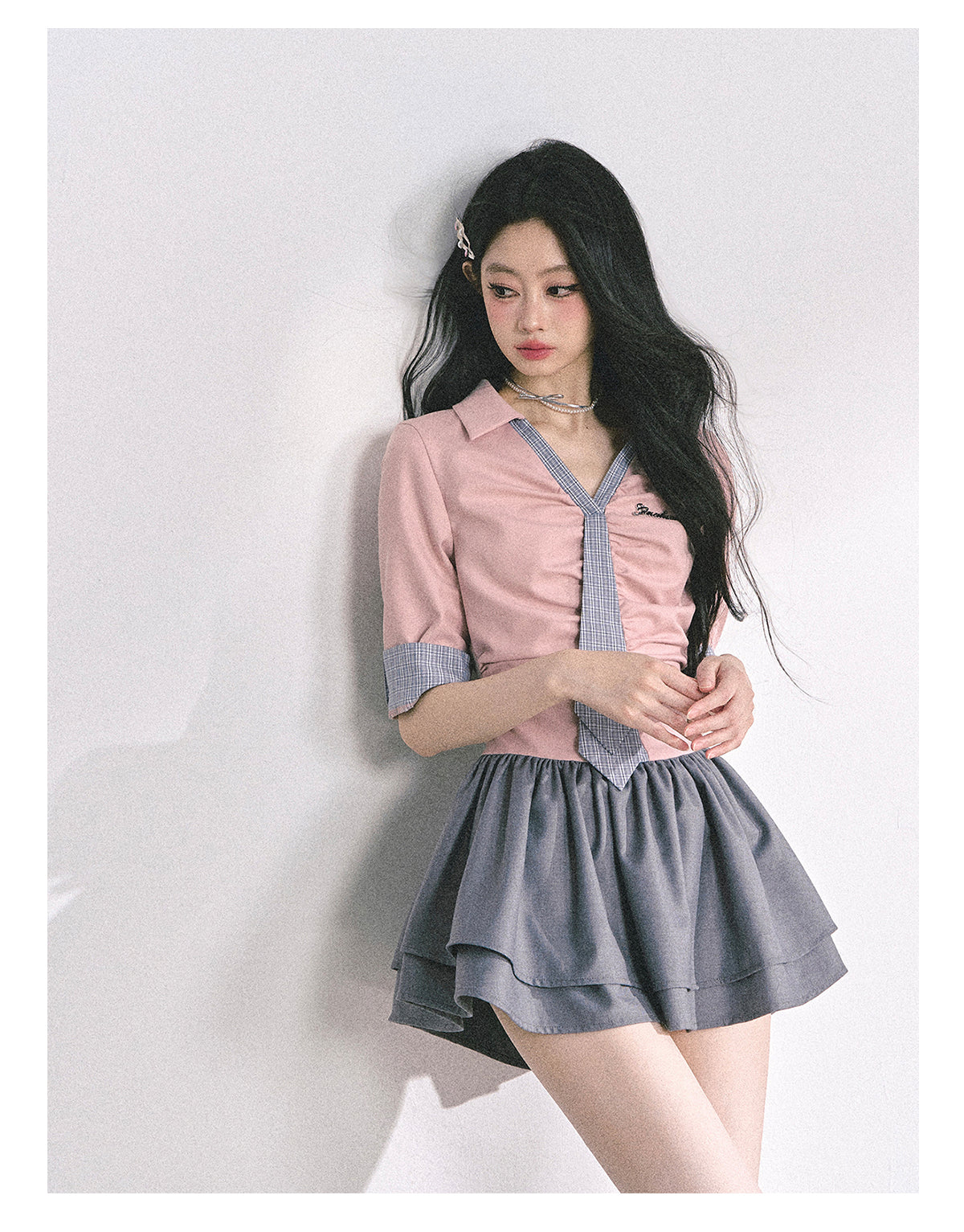 SHAOYEYAN London-inspired Plaid Puff Dress
