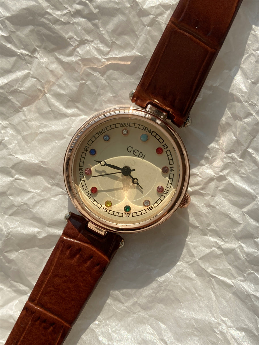 SUBTIME Seven-Colored Birthstone Watch