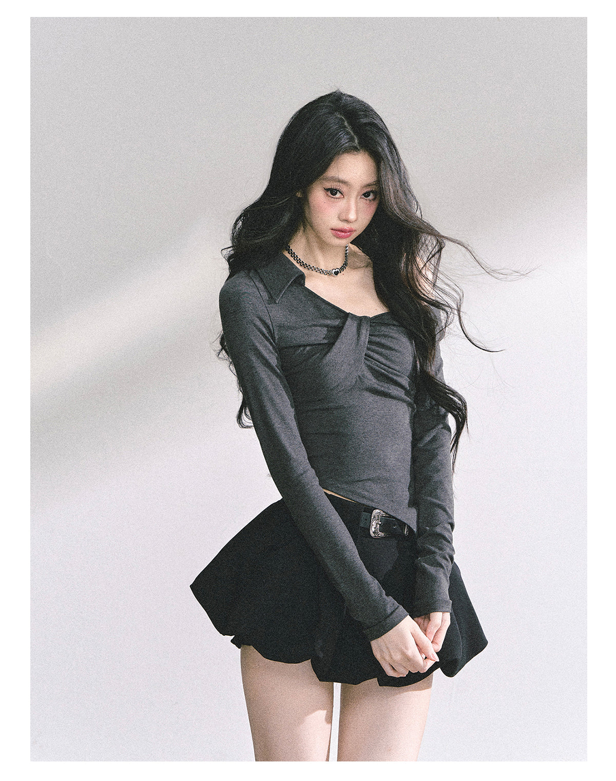 SHAOYEYAN Korean Style Asymmetric Off-Shoulder Top