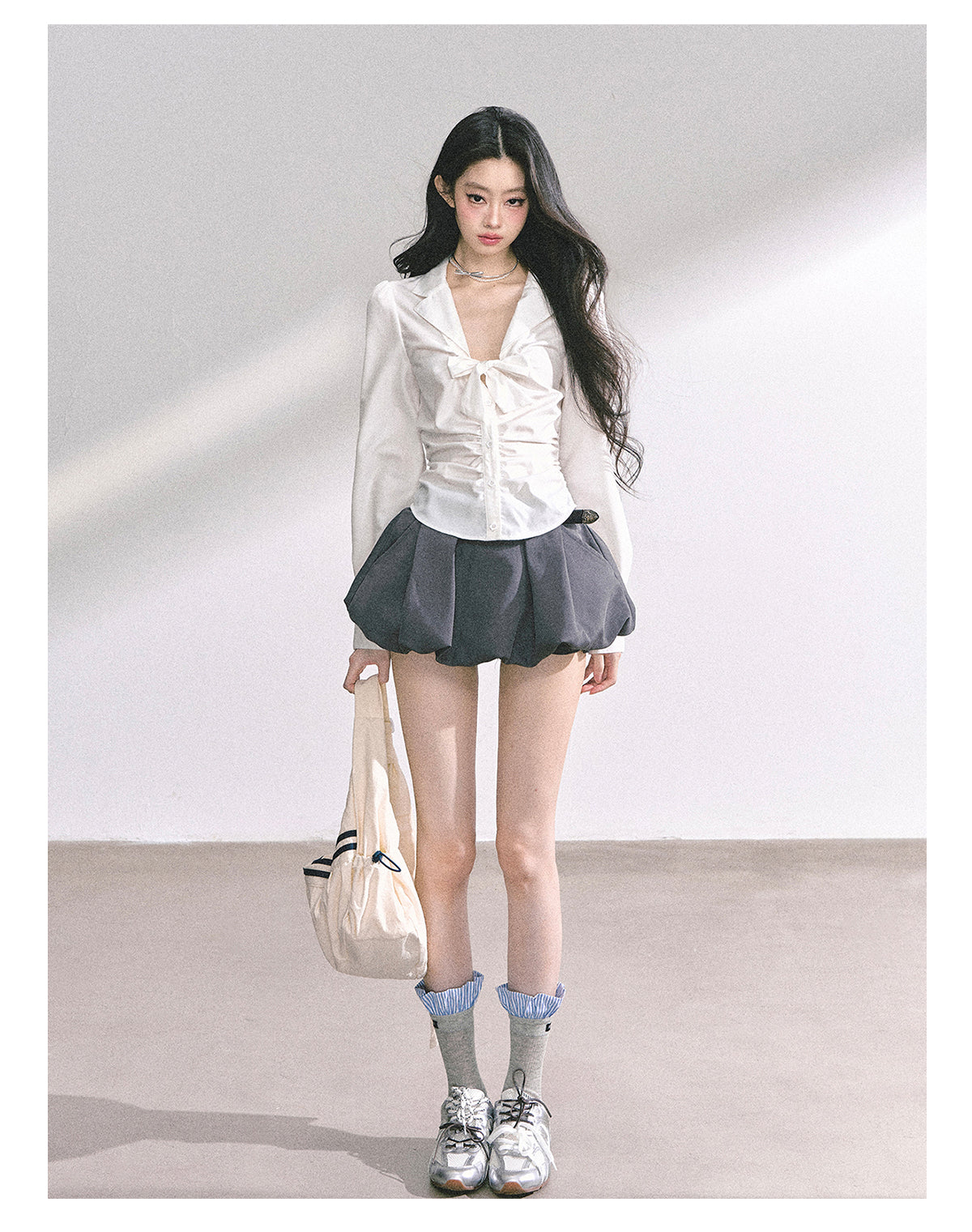 SHAOYEYAN French Bow V-Neck Blouse
