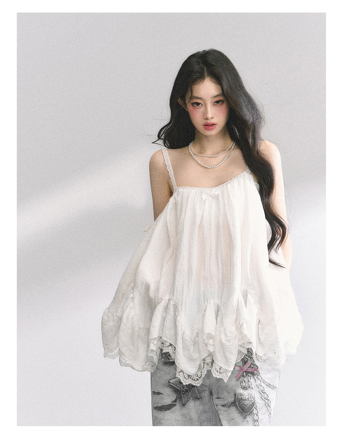 SHAOYEYAN French Lace Chiffon Blouse