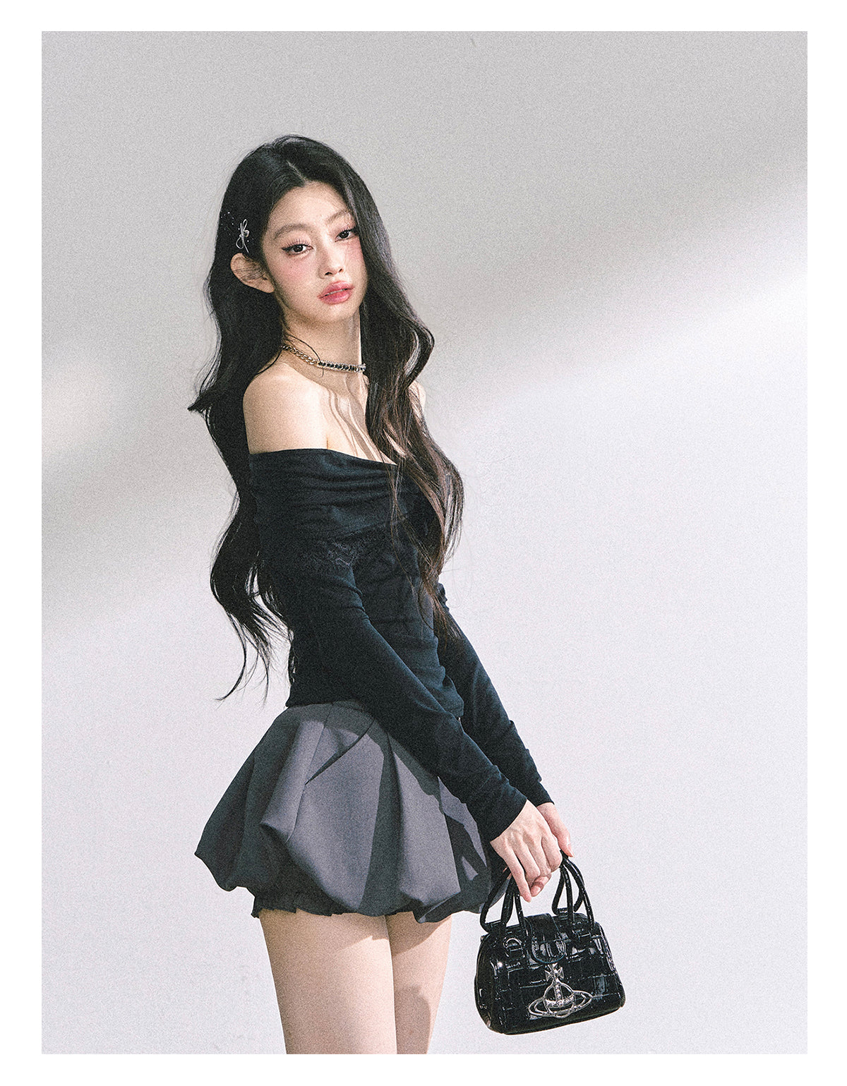 SHAOYEYAN Pure Desire Off-Shoulder Lace Tee