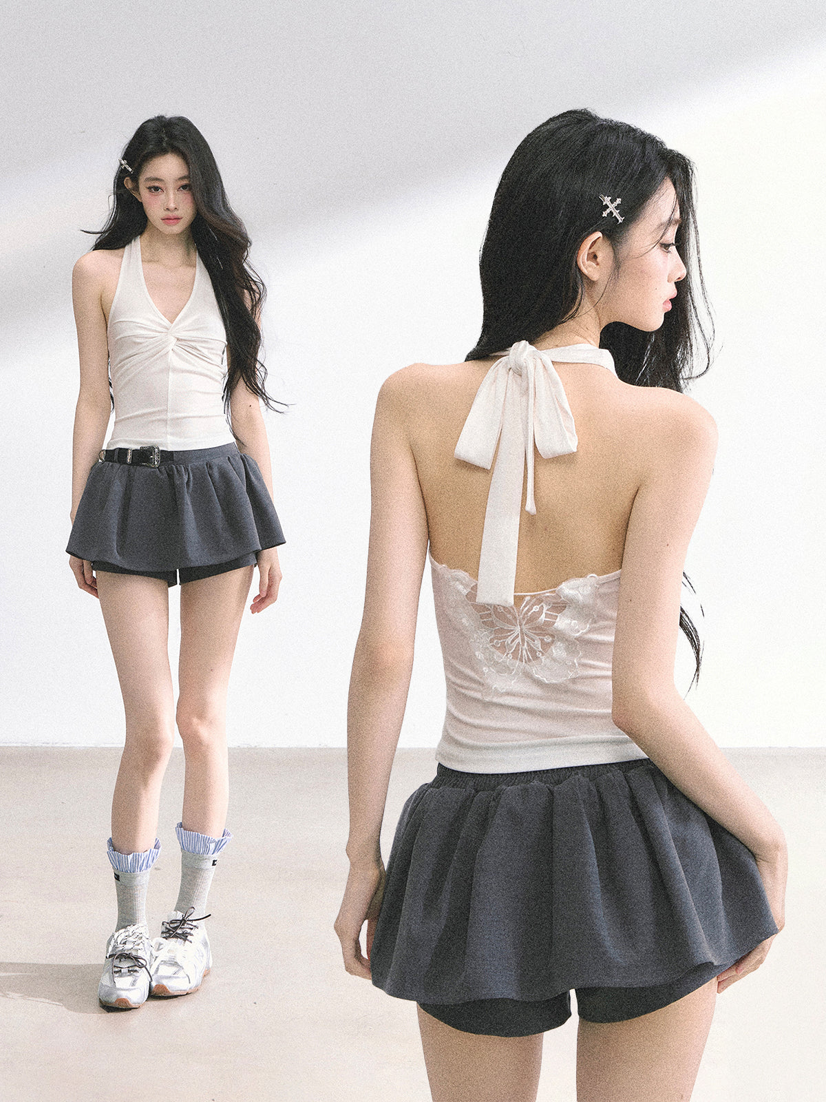 SHAOYEYAN French Lace Backless Top