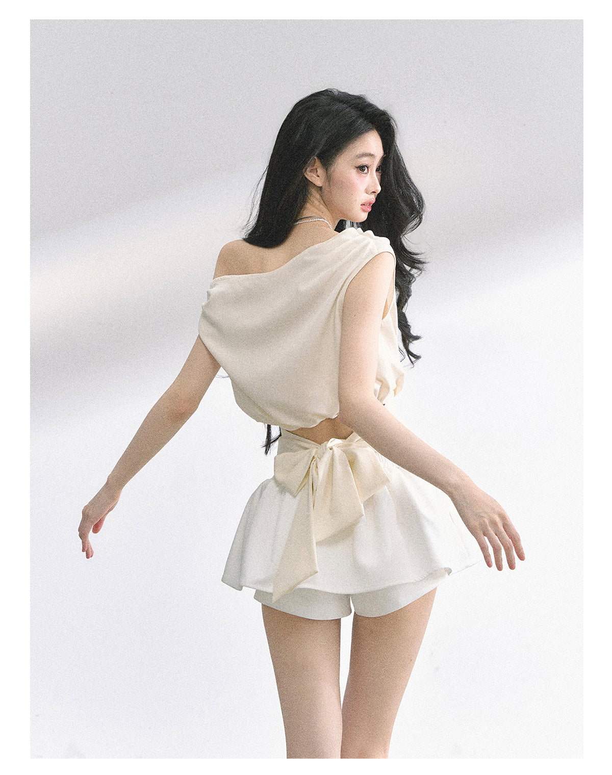 SHAOYEYAN Korean Off-Shoulder Crop Top