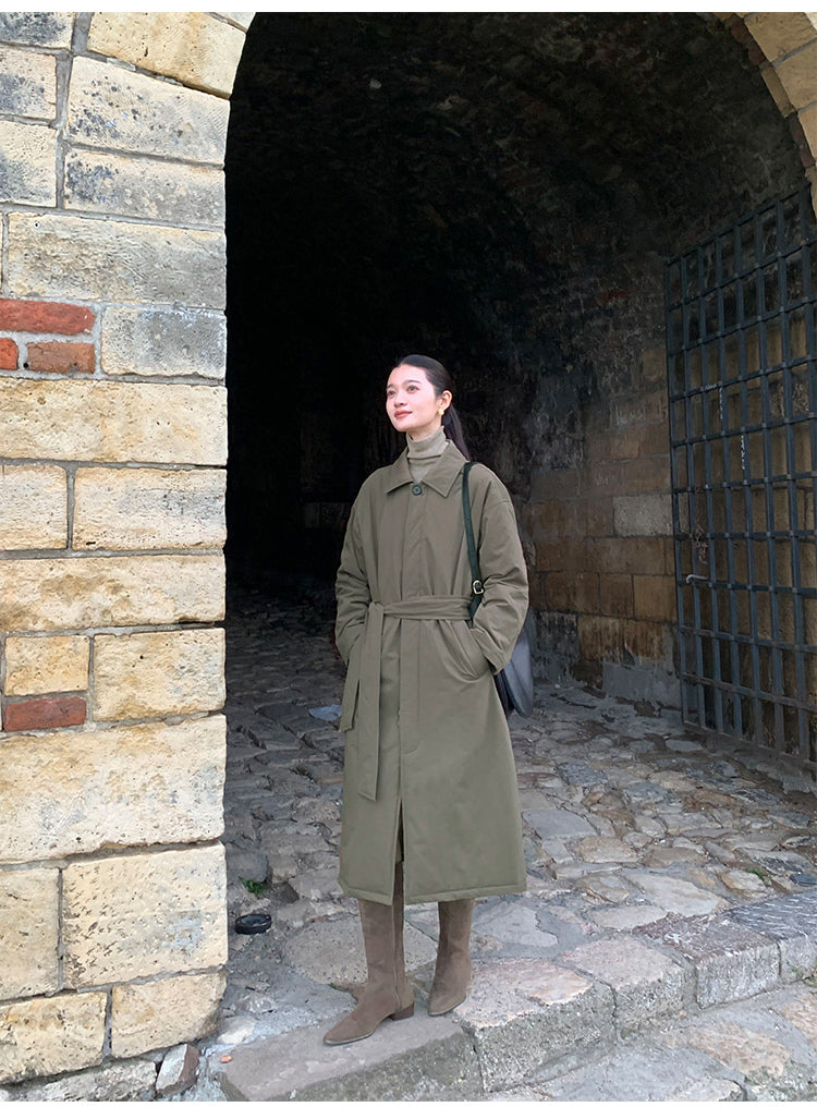 Pusumede Belted Cotton Trench Coat