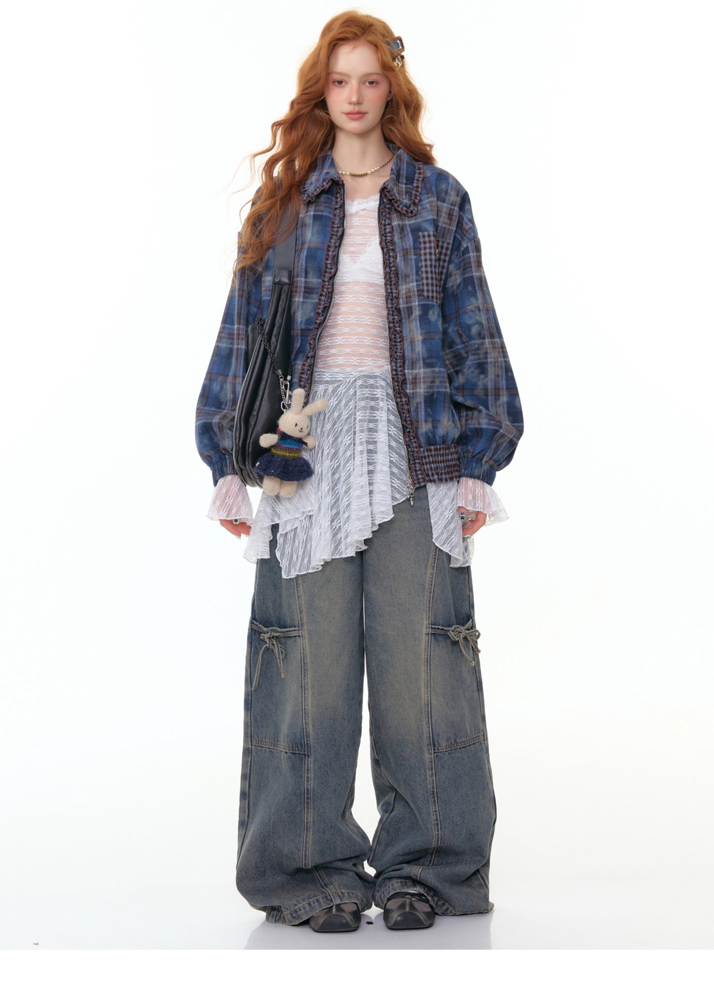 ZiziFei "Navy Secret" Plaid Jacket