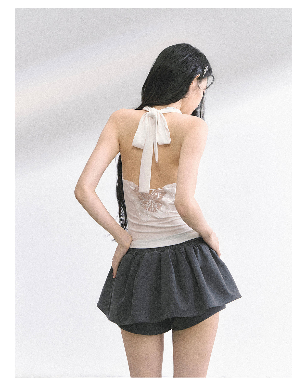 SHAOYEYAN French Lace Backless Top