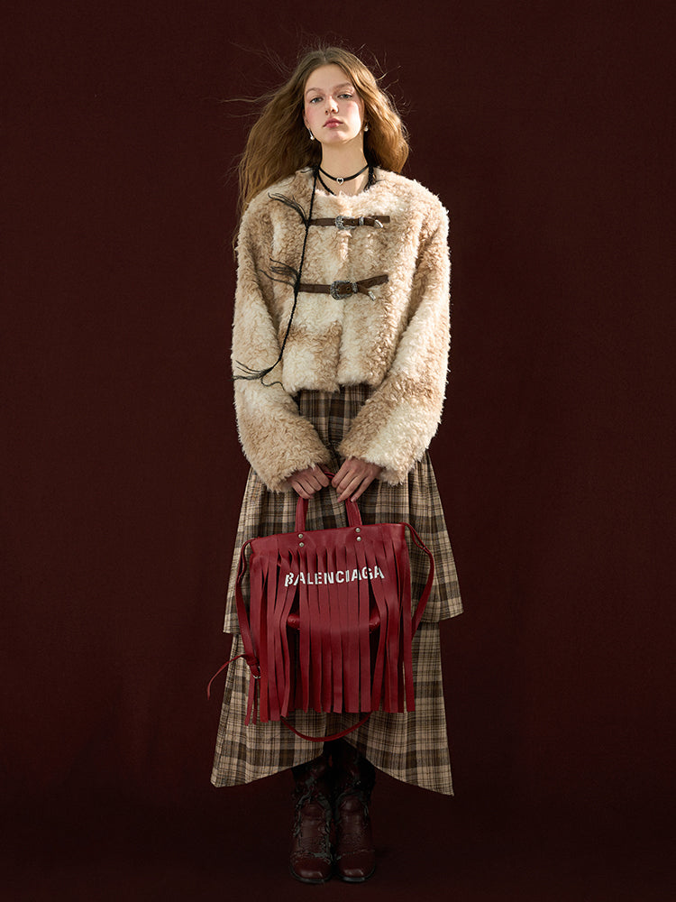 MAMC Shearling-Trim Short Coat