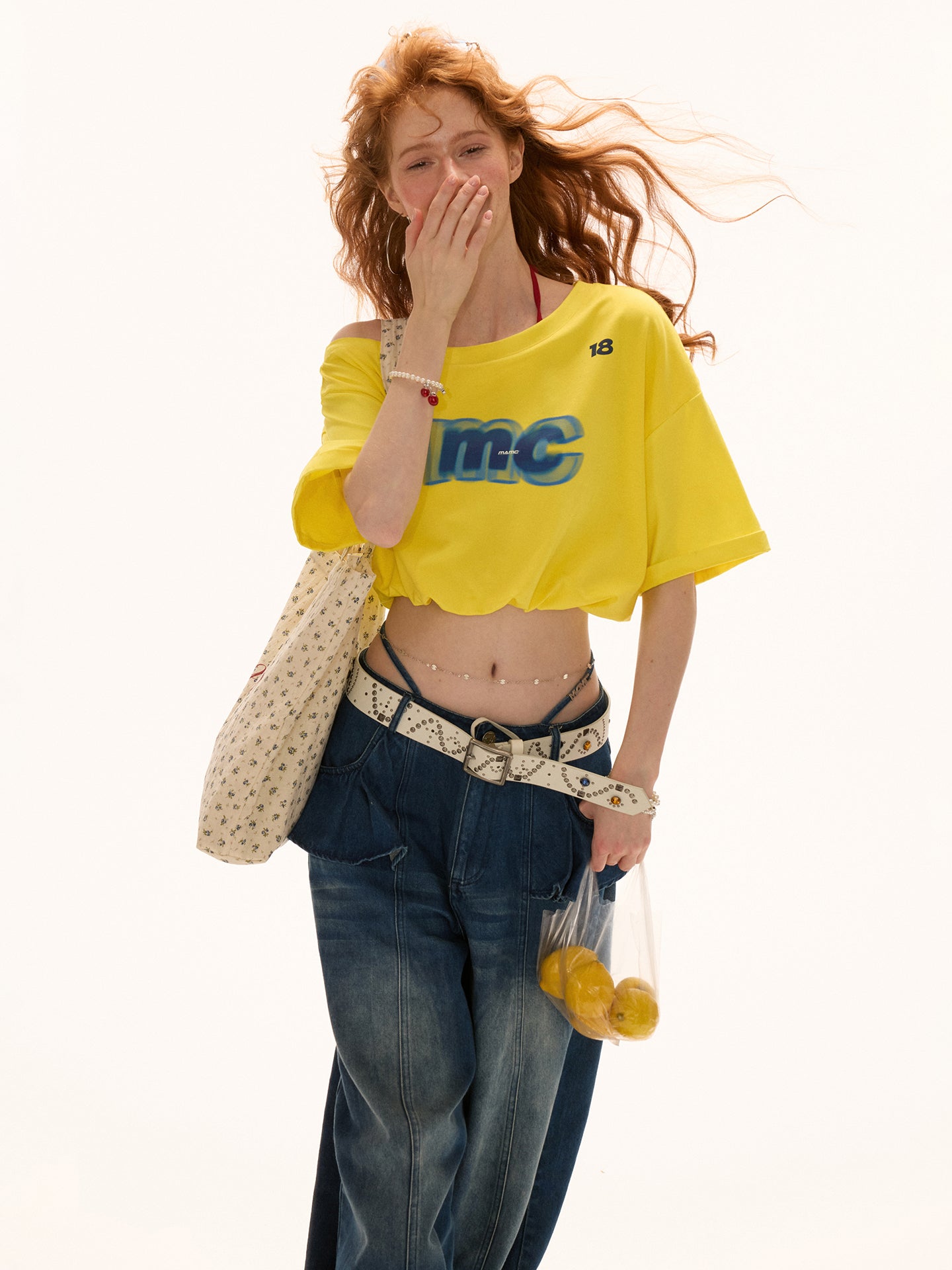 MAMC Oversized Off-Shoulder Tee