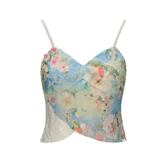 MAMC Floral Lace Camisole Top & Convertible Cargo Pants