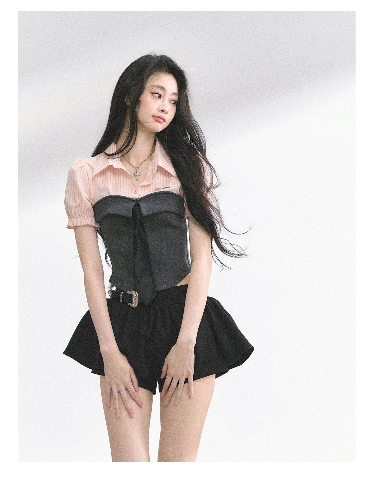 SHAOYEYAN American Style Striped Crop Tee