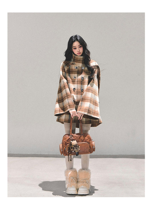 ShaoYeYan Hidden Grid Secret Wool Coat