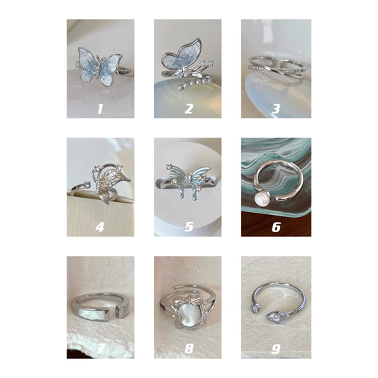 VIGVOG 2024 Frosted Butterfly Ring Collection