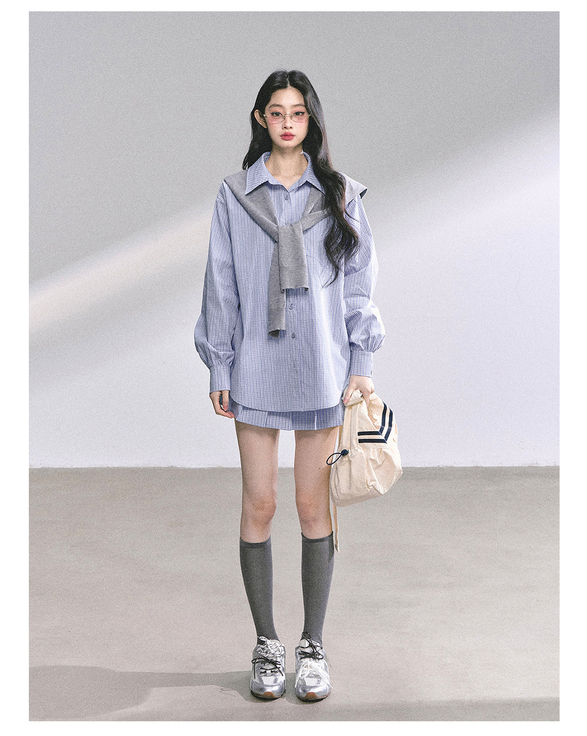 SHAOYEYAN Felton College French Plaid Set