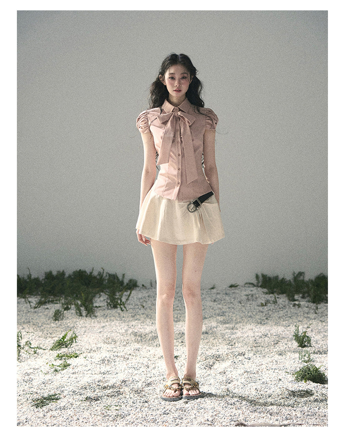 ShaoYeYan Aomalm Powdered Sugar Secrets Bow French Blouse