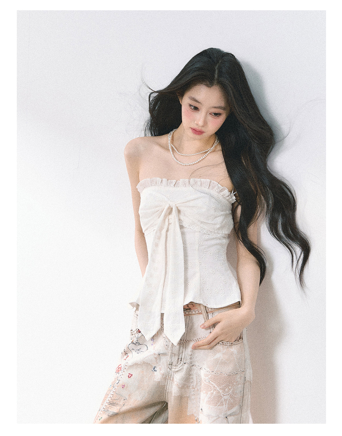 SHAOYEYAN Off-Shoulder French Crop Top