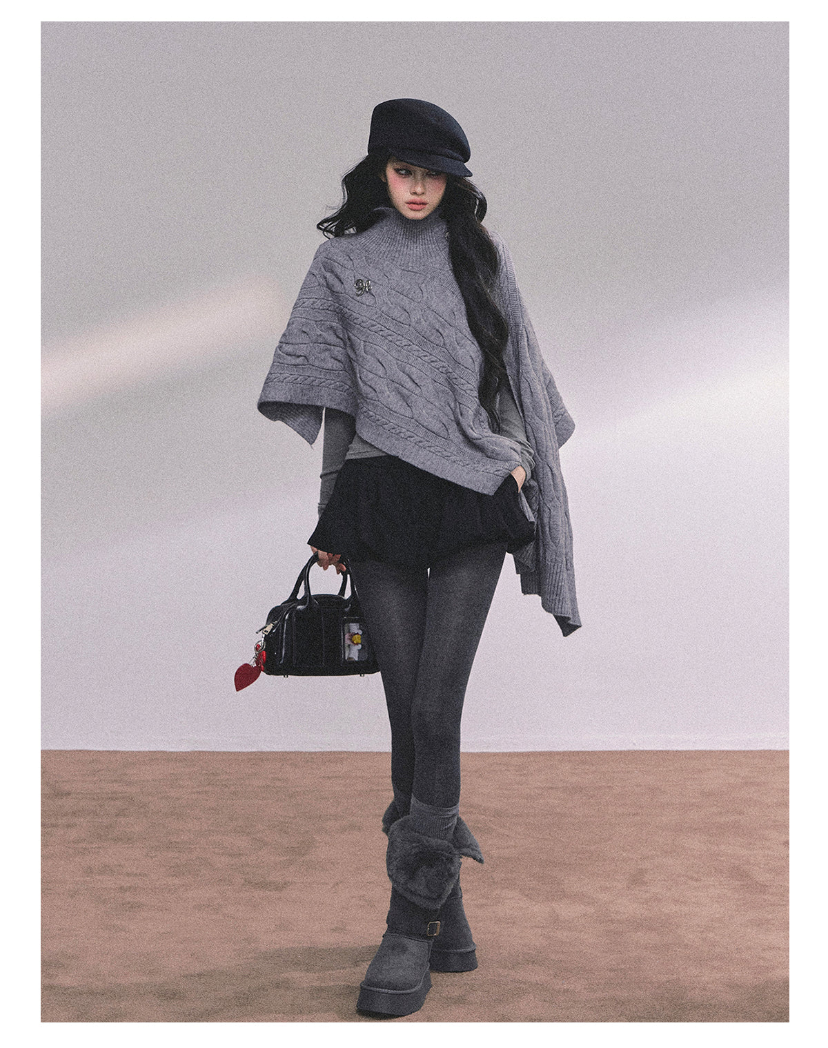 ShaoYeYan British Muse Loose Fit Knit Cape Sweater
