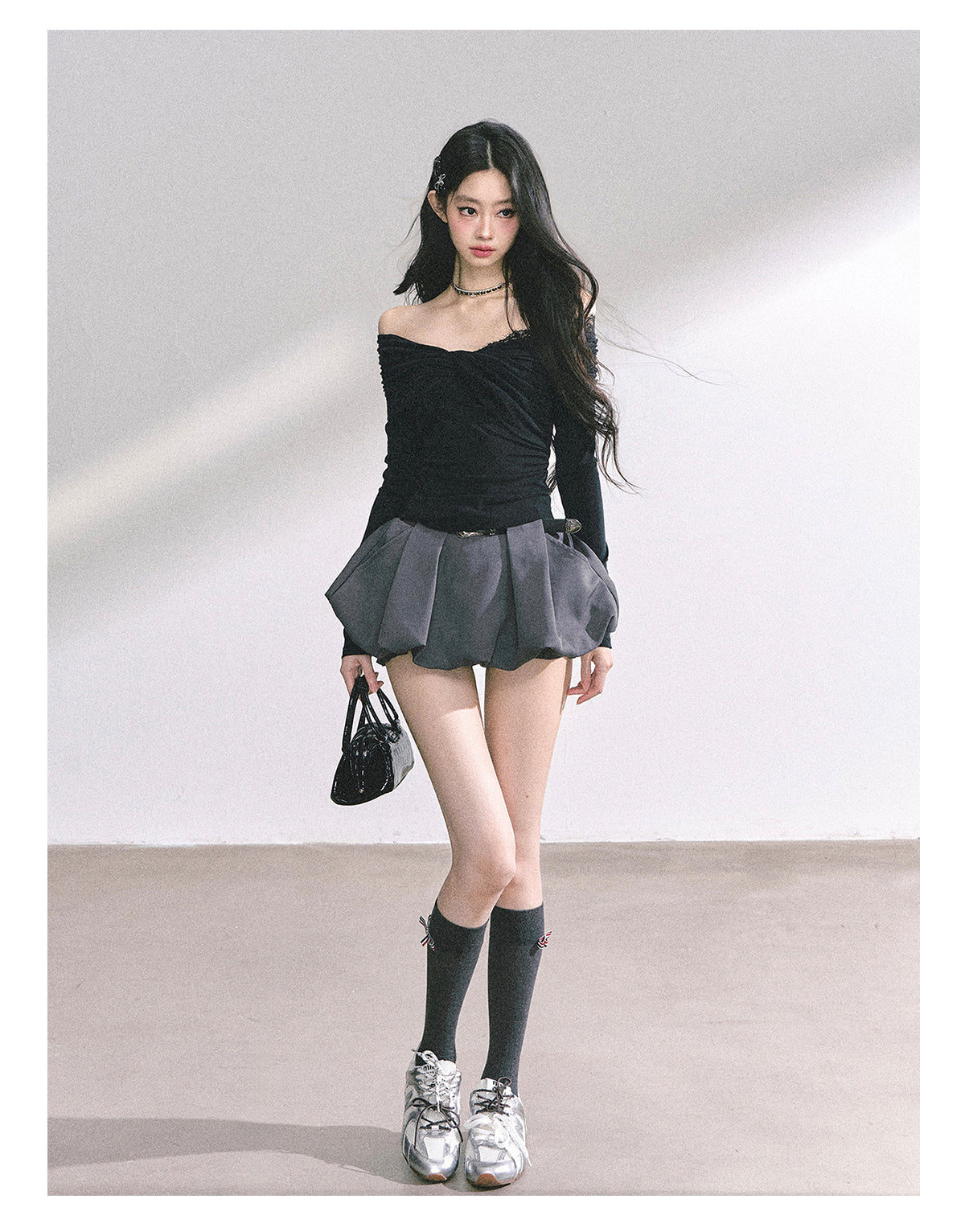 SHAOYEYAN Pure Desire Off-Shoulder Lace Tee
