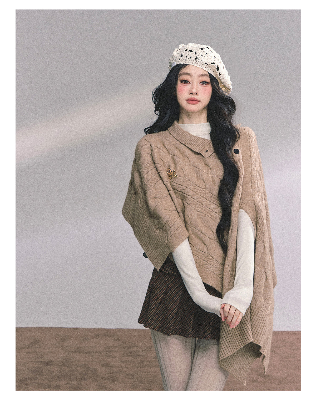 ShaoYeYan British Muse Loose Fit Knit Cape Sweater