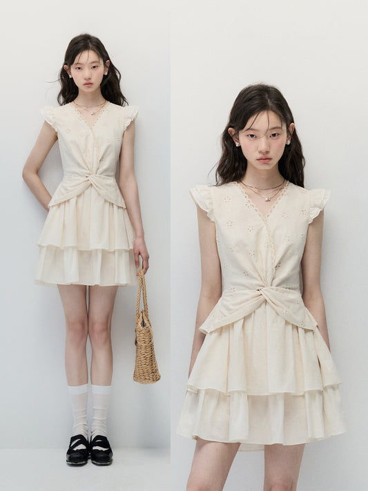 ANNATTO 'Wilderness Love' Apricot Tiered Dress