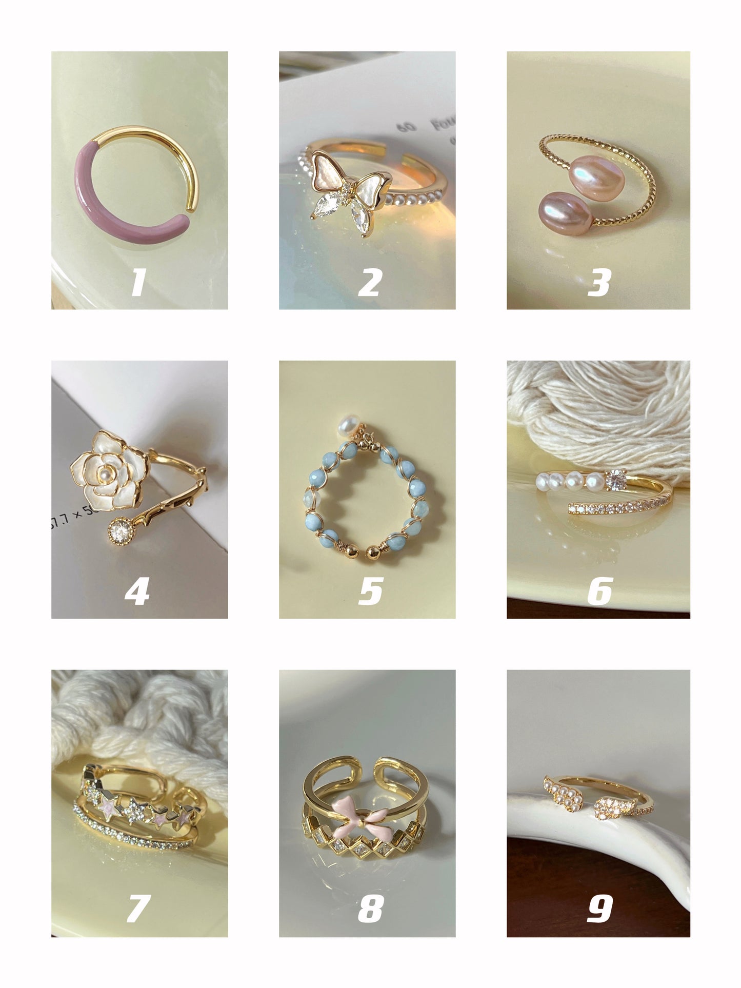 VIGVOG 2024 Floral Butterfly Ring Collection