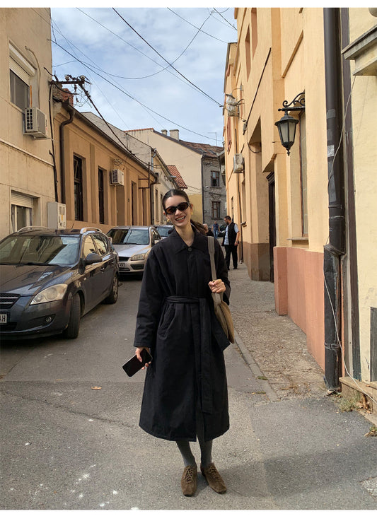 Pusumede Belted Cotton Trench Coat