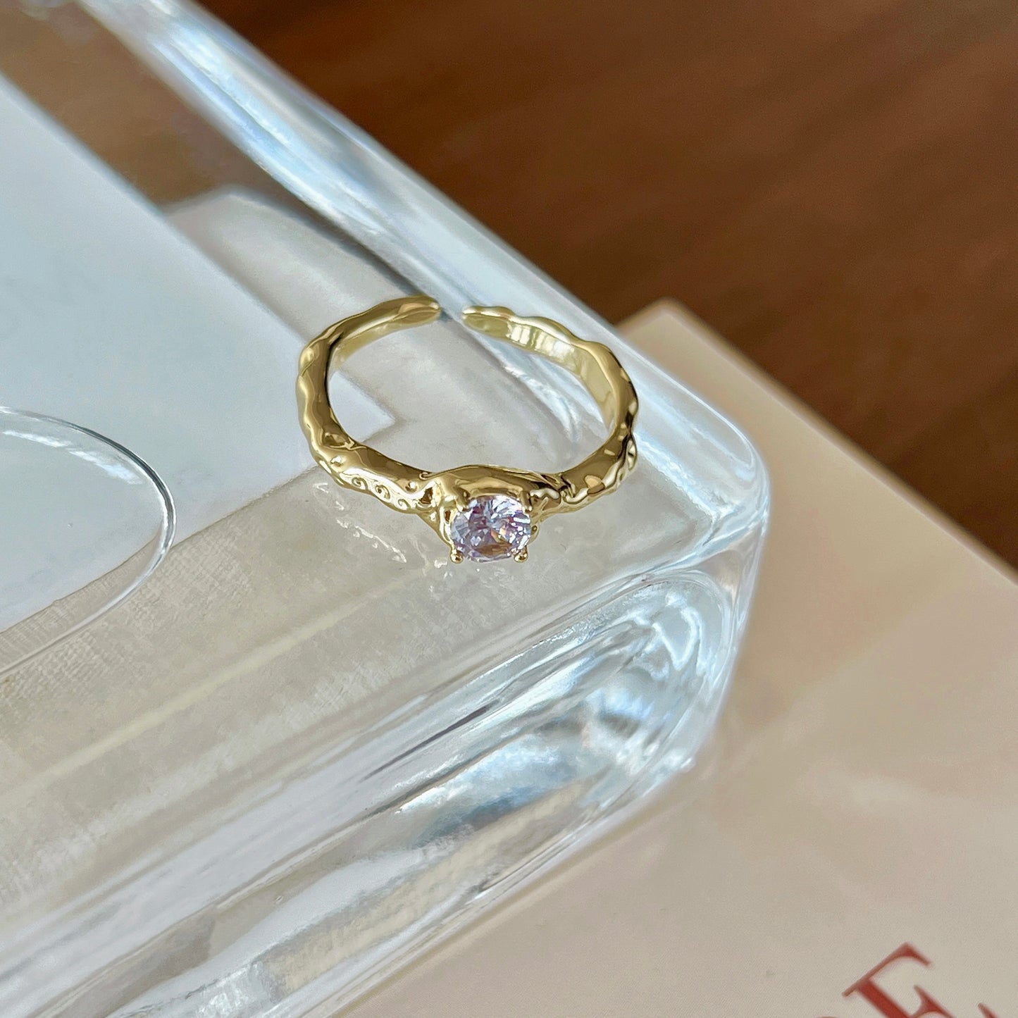 VIGVOG Geometric Purple Gemstone Ring