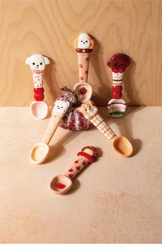 CONGSTUDIO Hand-Painted Ceramic Puppy Spoon