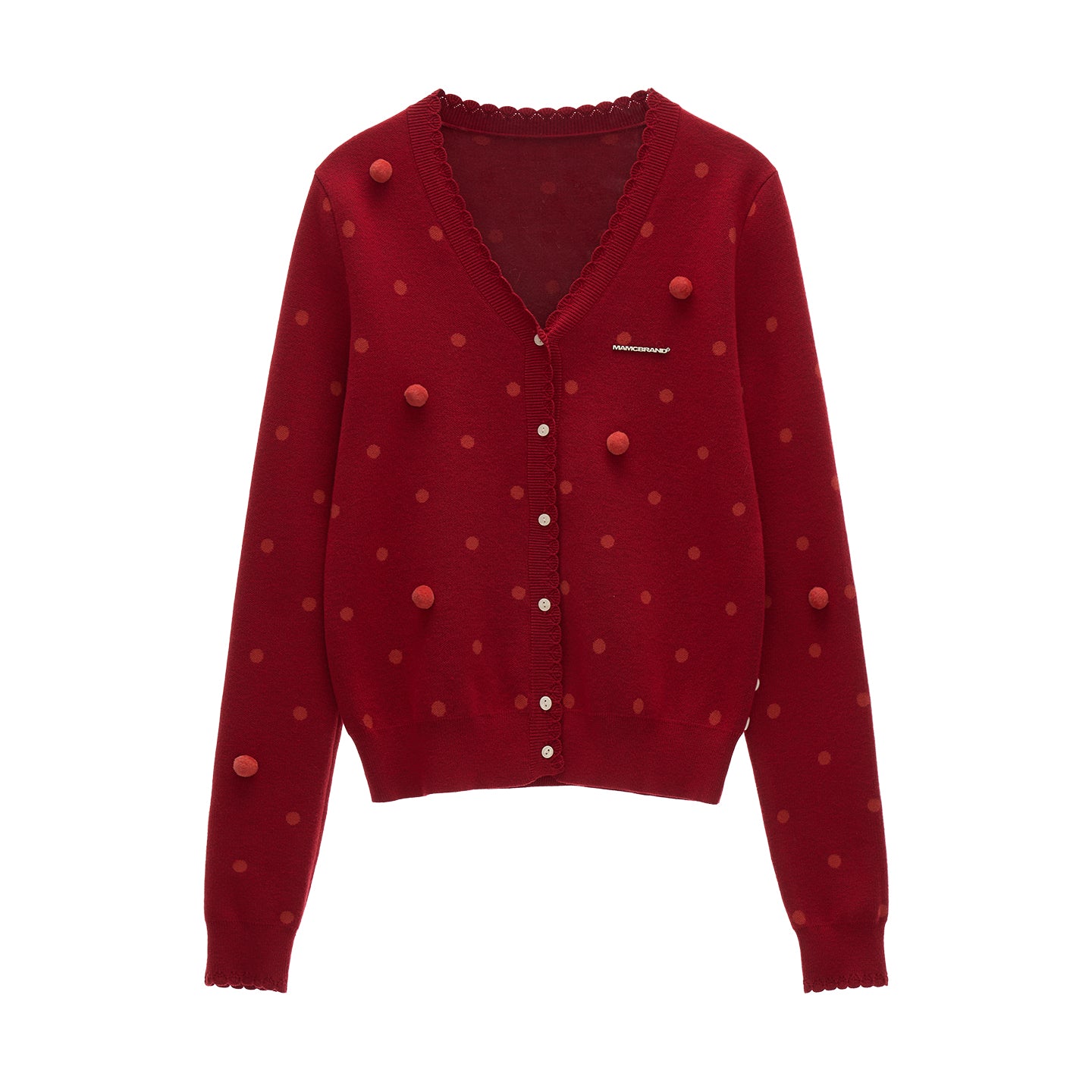 MAMC Polka Dot Asymmetric Cardigan