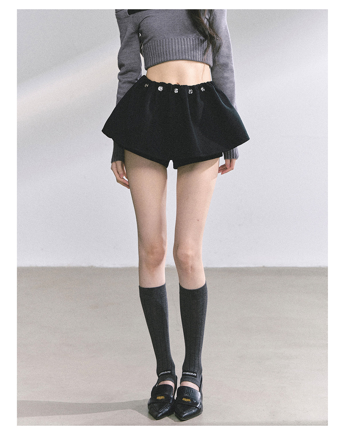 SHAOYEYAN French Wool Blend Slim Skirt