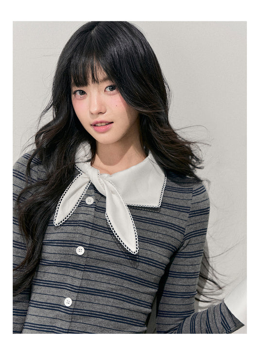 ShaoYeYan Aomalm Unsent Mailbox Fake Two-Layer Striped Shirt