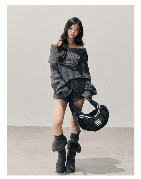 ShaoYeYan Aomalm Conscious Fall Off-Shoulder Sweater