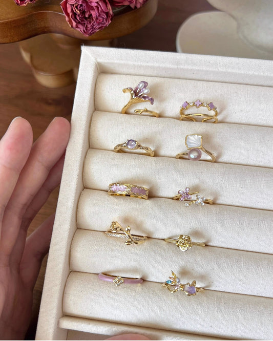 VIGVOG Geometric Purple Gemstone Ring