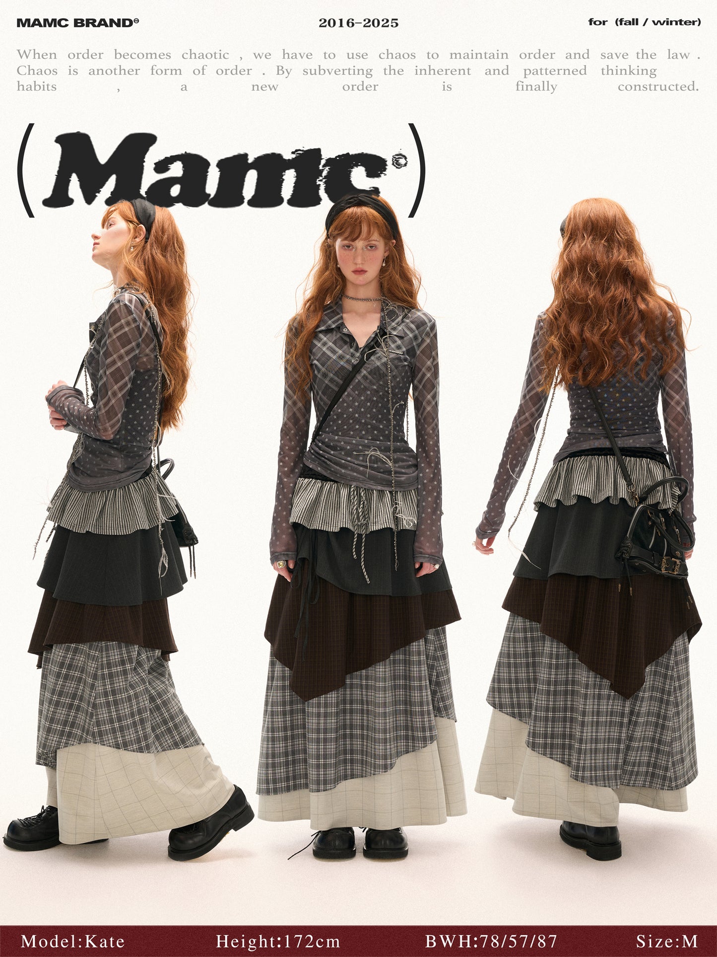 MAMC Plaid Multi-Layer Maxi Skirt