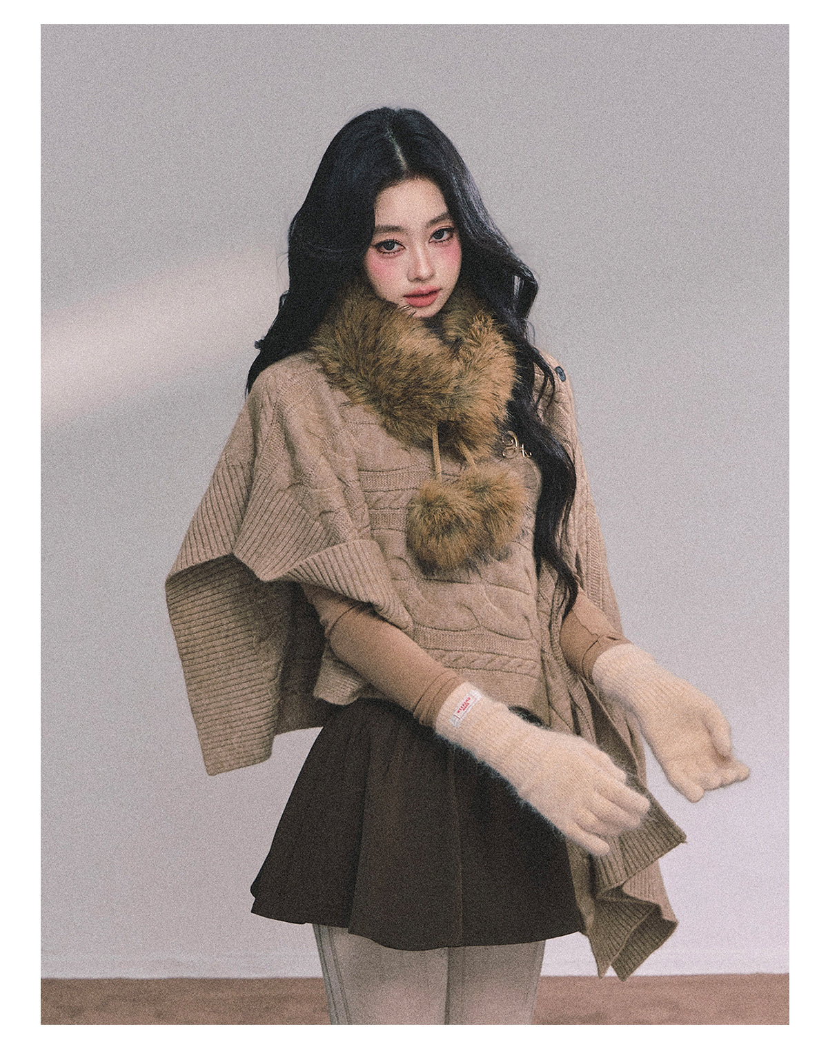 ShaoYeYan British Muse Loose Fit Knit Cape Sweater