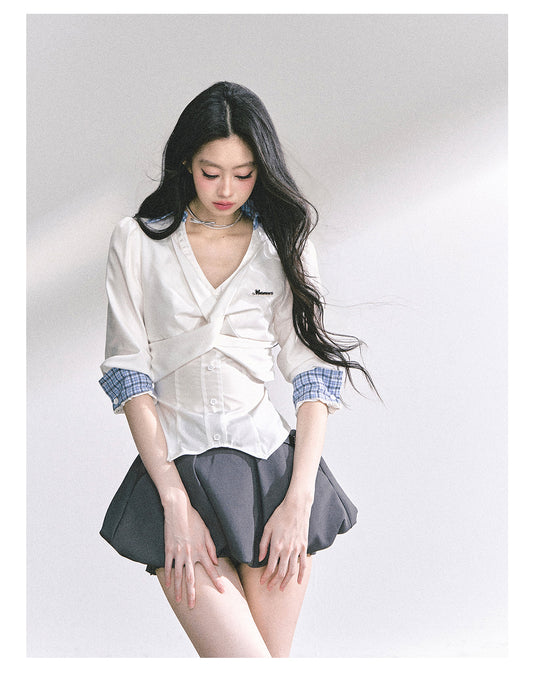 SHAOYEYAN French V-Neck Office Blouse