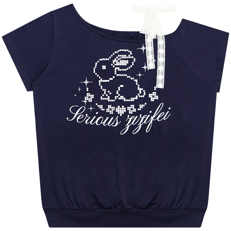ziziFei Vintage Bunny Lace Tee