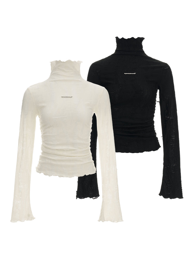 MAMC Distressed Mock Neck Tee