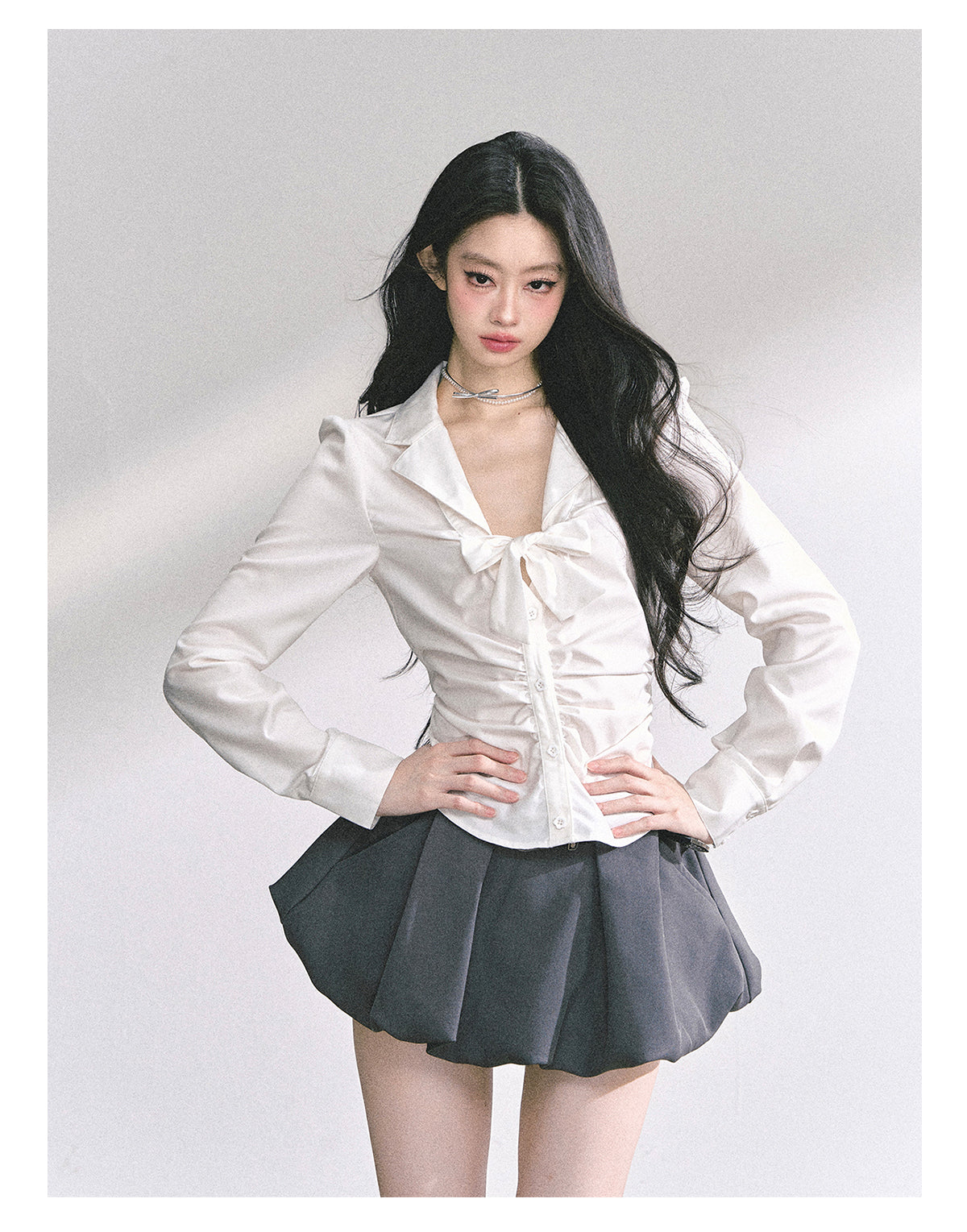 SHAOYEYAN French Bow V-Neck Blouse