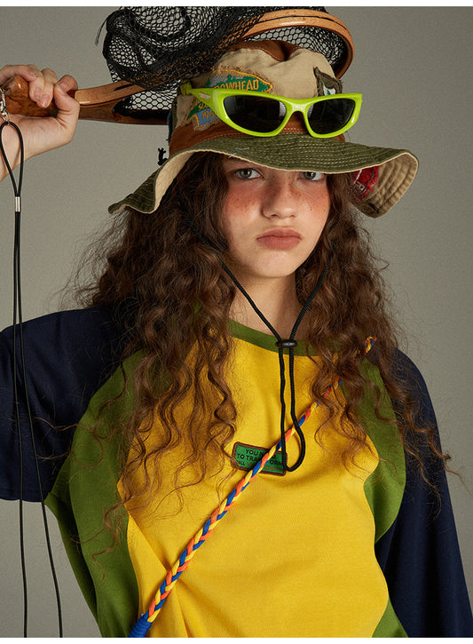 Lulugray Colorblock Raglan Tee