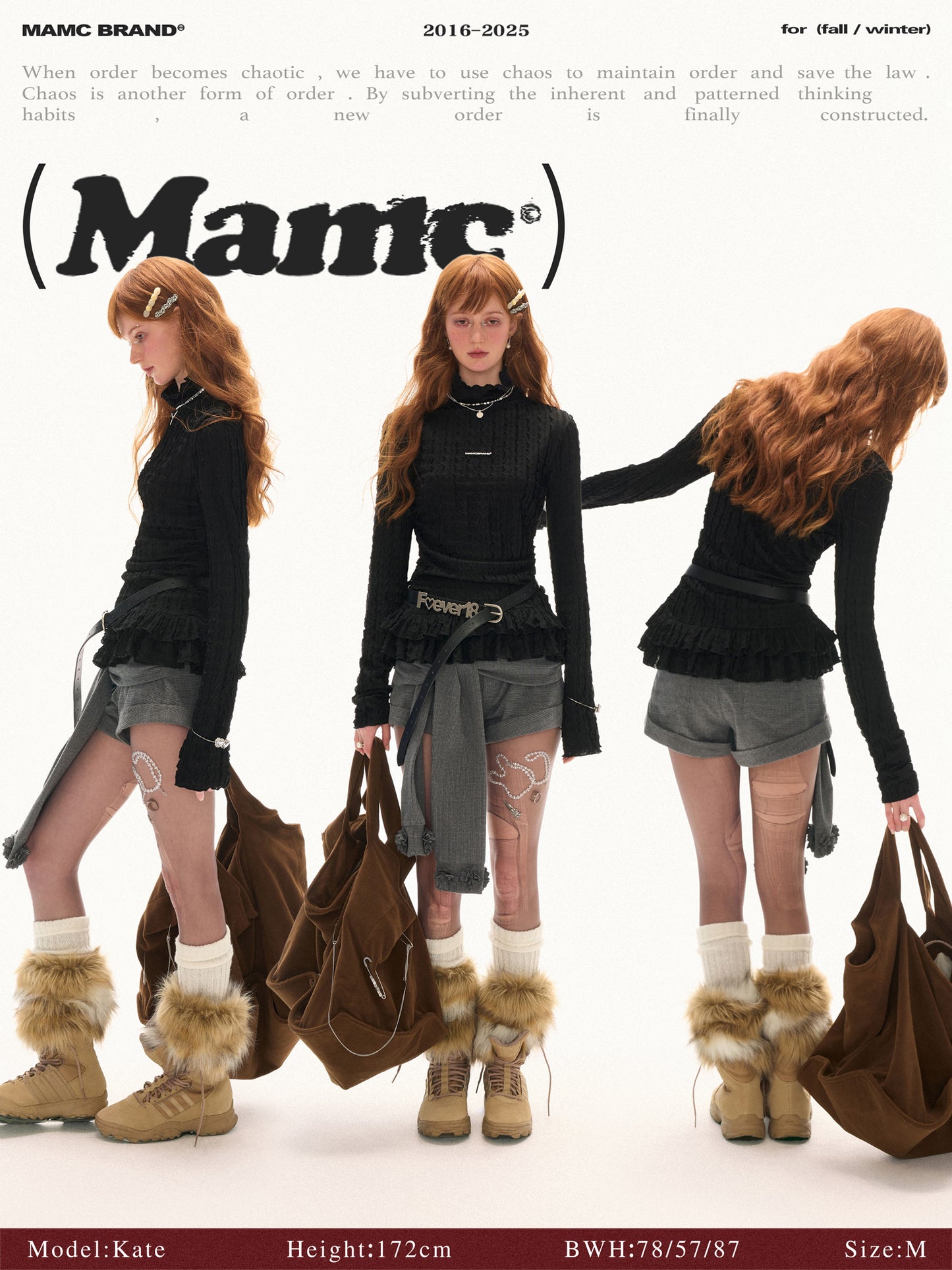 MAMC Double-Layer Lace Collar Top