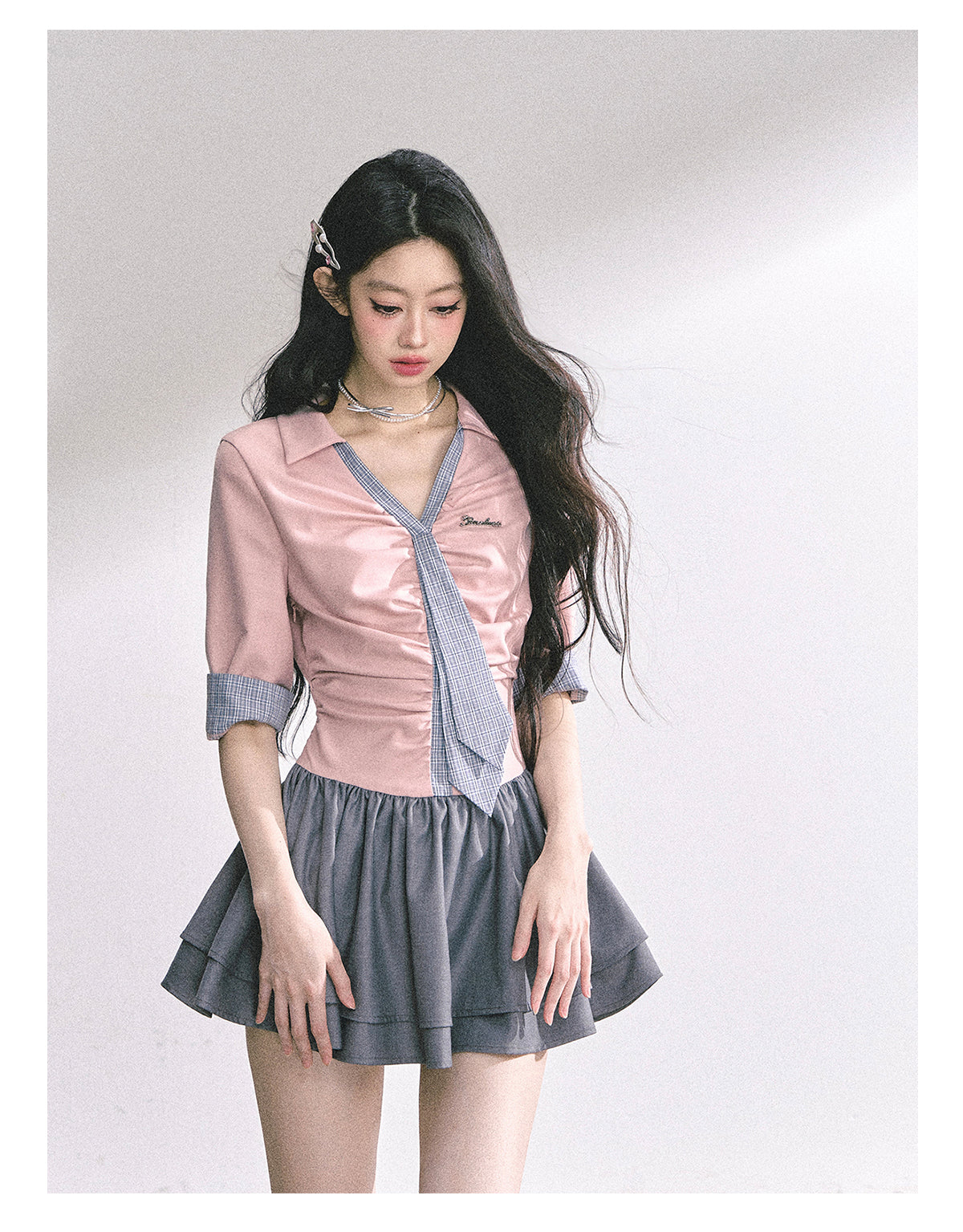 SHAOYEYAN London-inspired Plaid Puff Dress