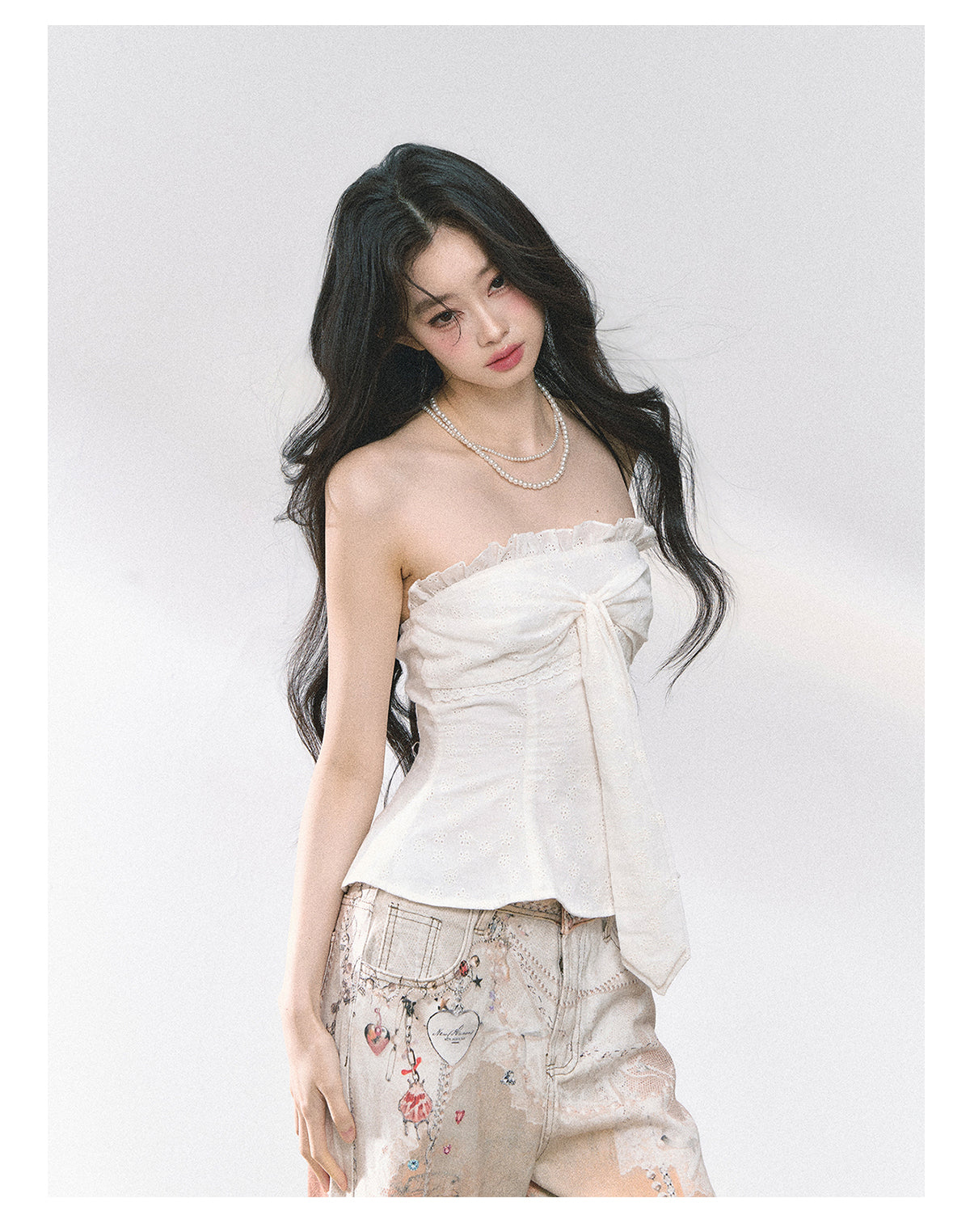 SHAOYEYAN Off-Shoulder French Crop Top